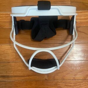White Face Mask Headset Strap Softball